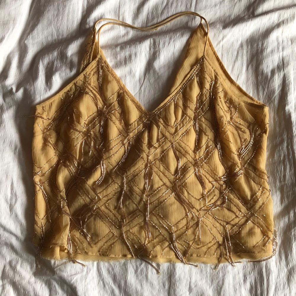 Bead work gold tank